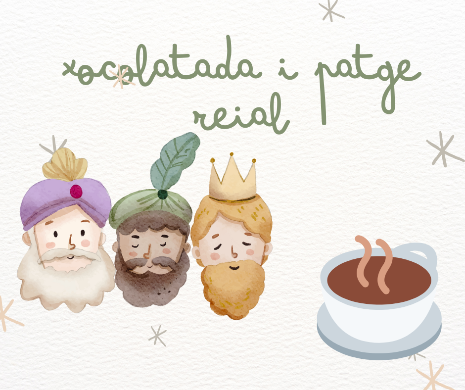 Post De Facebook Reyes Magos Ilustrado Verde Y Marrón